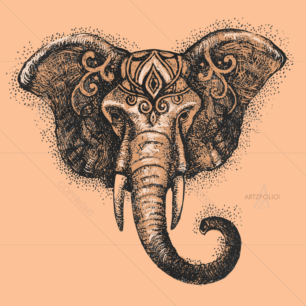 Indian Elephant D2 — custom-size art design 5013032