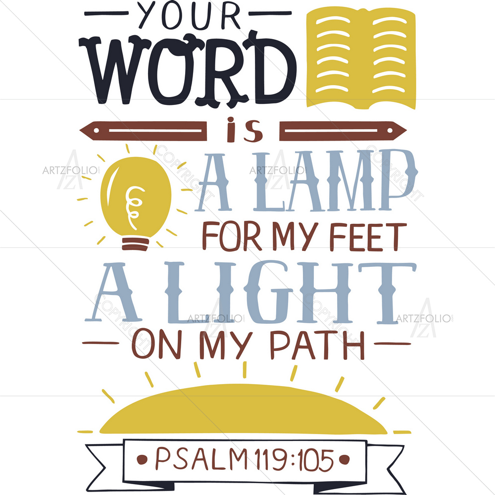 Your World is a Lamp For My Feet Bible Verse Psalm — custom-size art design 5013035