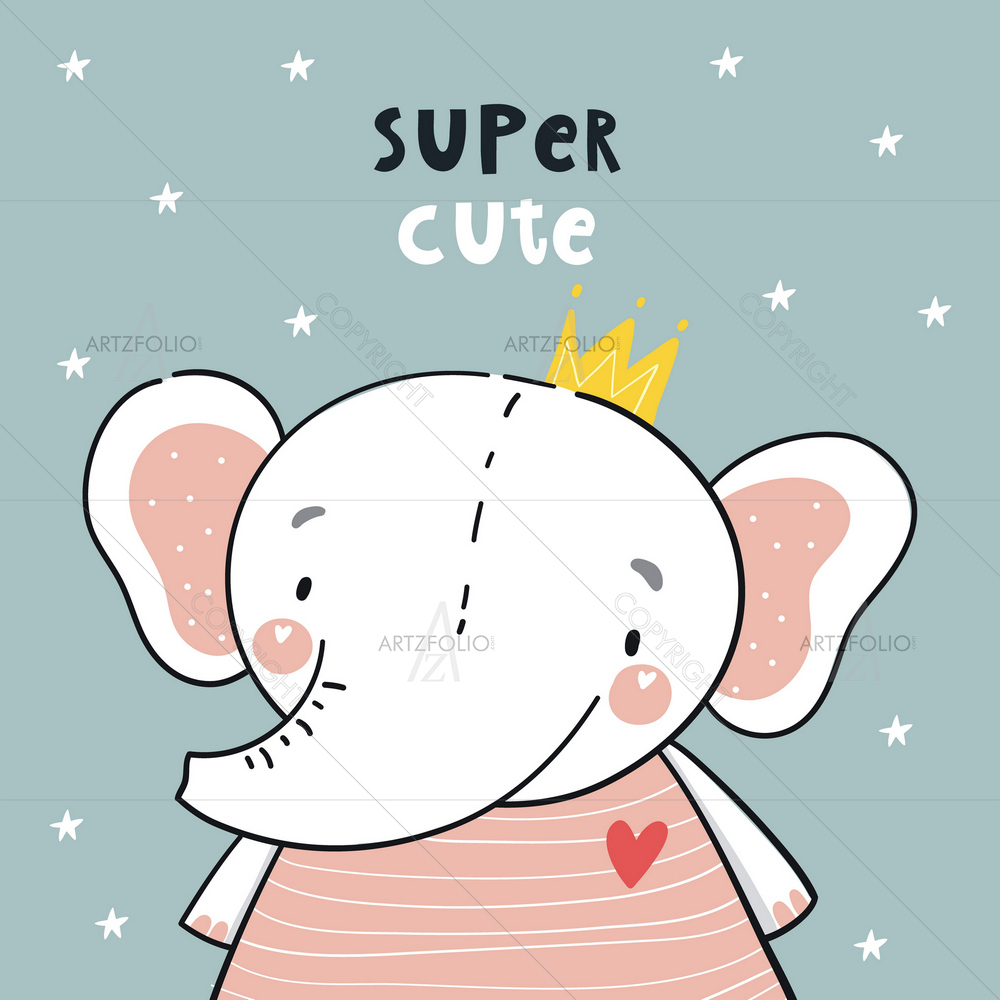 Baby Elephant D6 — custom-size art design 5013036