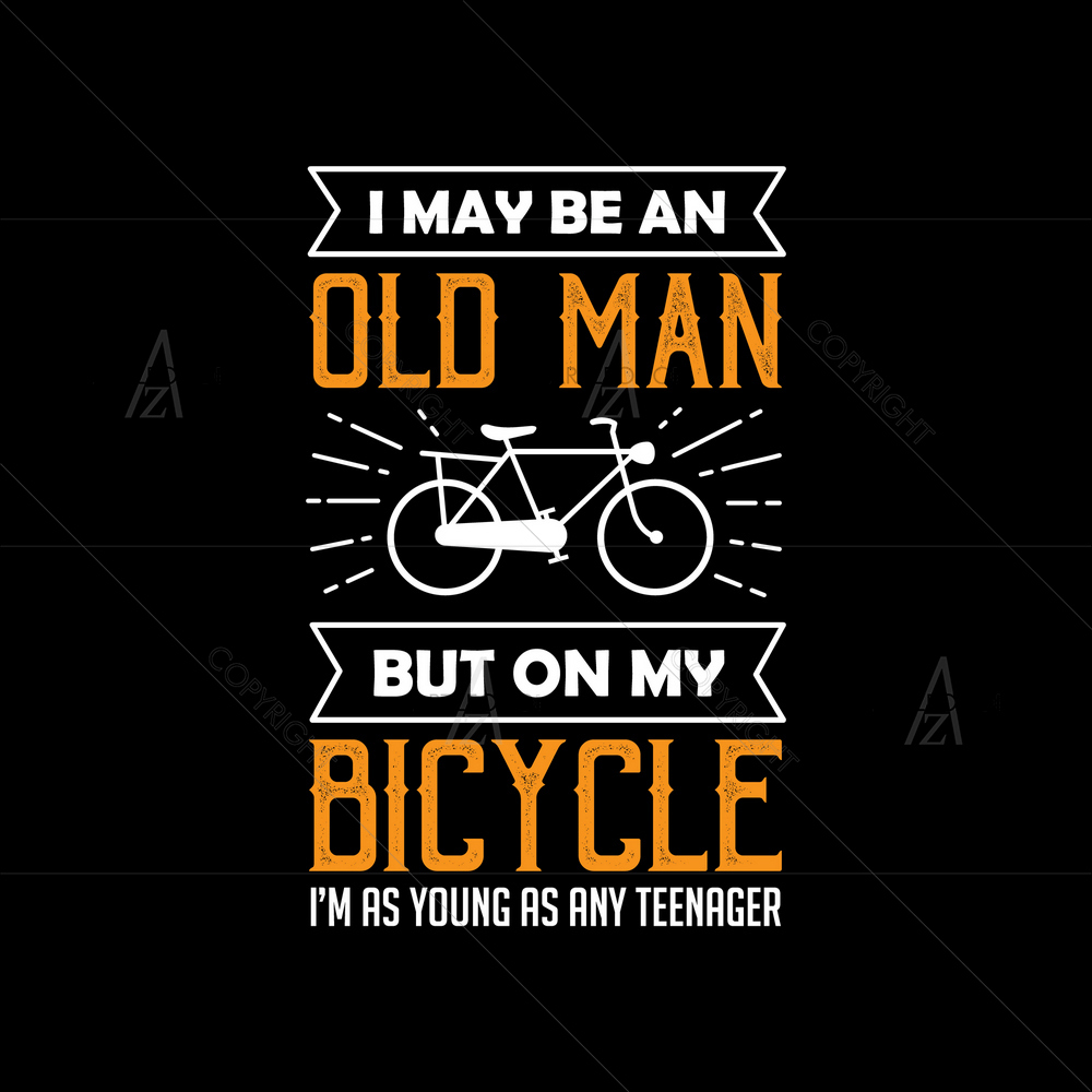 Old Man and Bicycle Quote — custom-size art design 5013046
