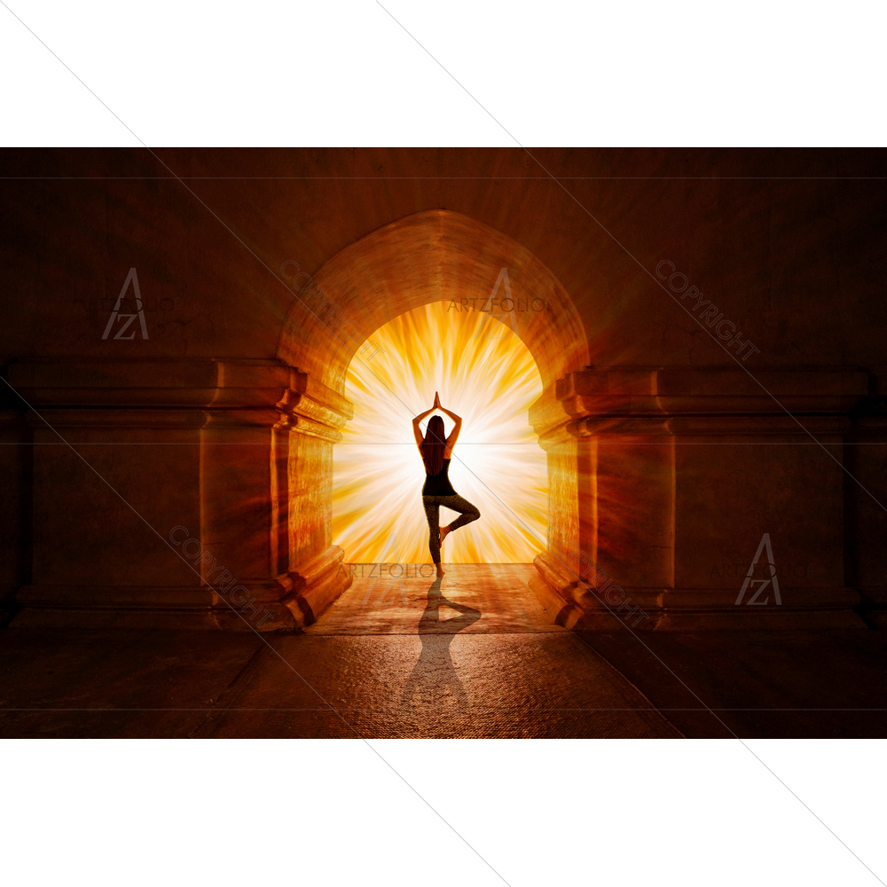 Woman Meditating — Devotional custom art by ArtzFolio