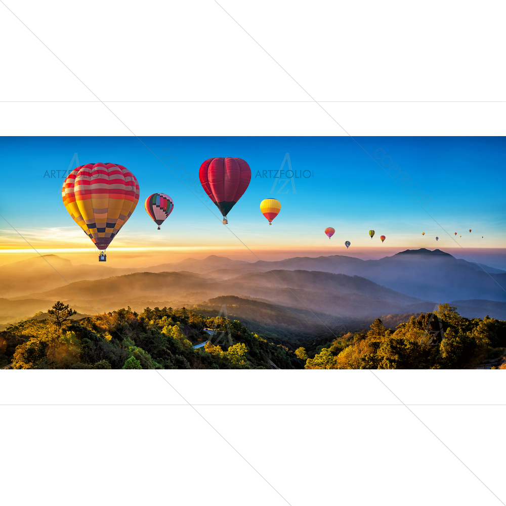 Colorful Hot Air Balloons, Thailand — custom-size art design 5013087