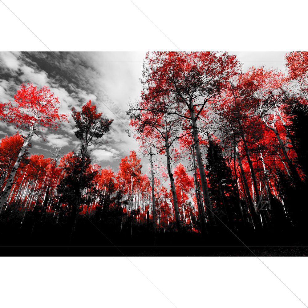 Red Trees Canopy — Devotional custom art by ArtzFolio