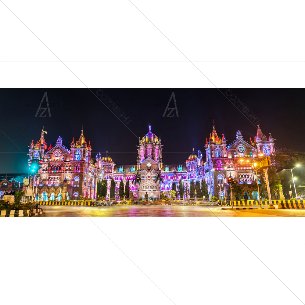 Chhatrapati Shivaji Maharaj Terminus, Maharashtra, India — Devotional custom art by ArtzFolio