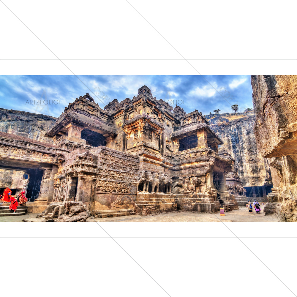 Kailasa Temple, Maharashtra, India — Devotional custom art by ArtzFolio