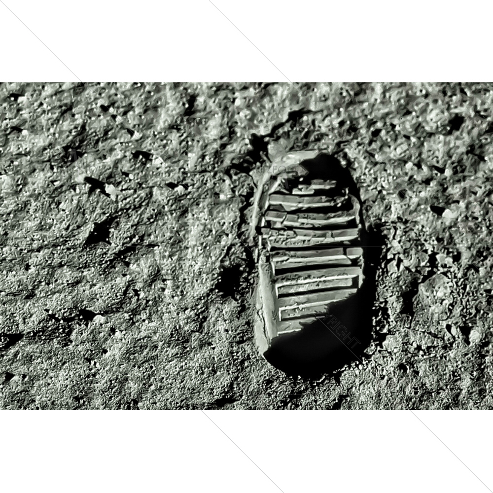 Buzz Aldrin's Footprint on Moon, NASA — custom-size art design 5013151