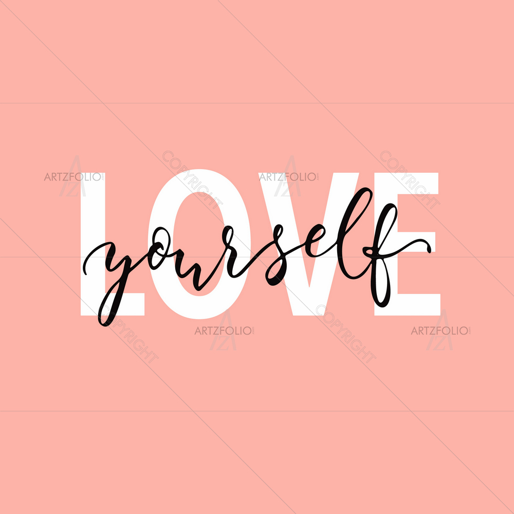Love Yourself Motivational Quote — Abstract custom art by ArtzFolio