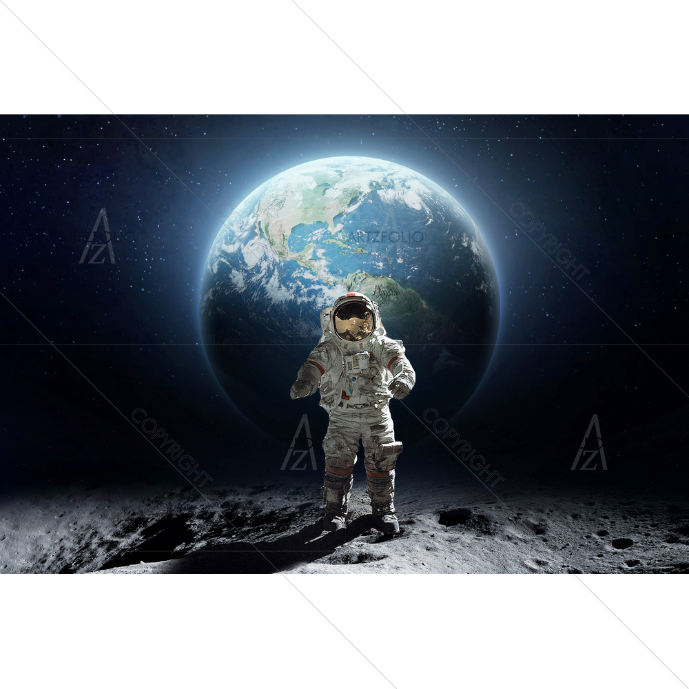 Astronaut On Moon's Surface — custom-size art design 5013154