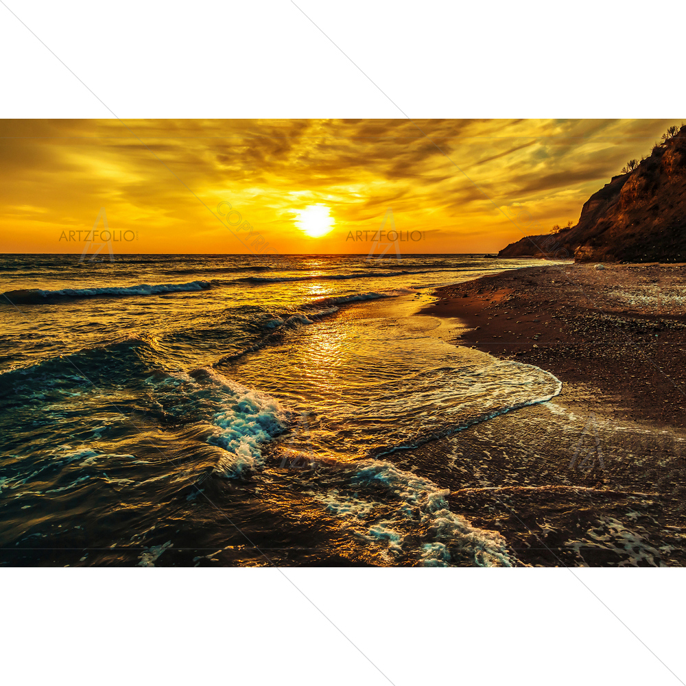 Mountain Sea Beach Landscape — Landscapes custom art by ArtzFolio