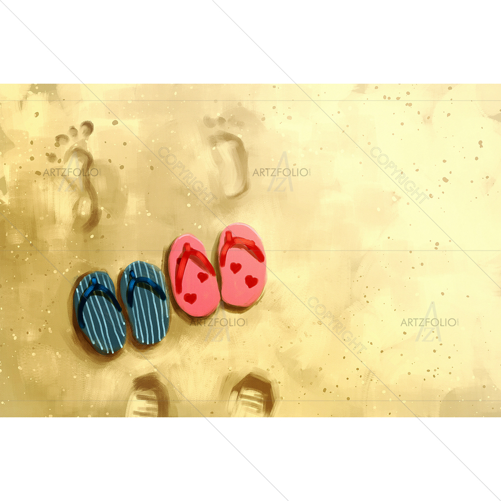 Sandals on Beach D1 — custom-size art design 5013167