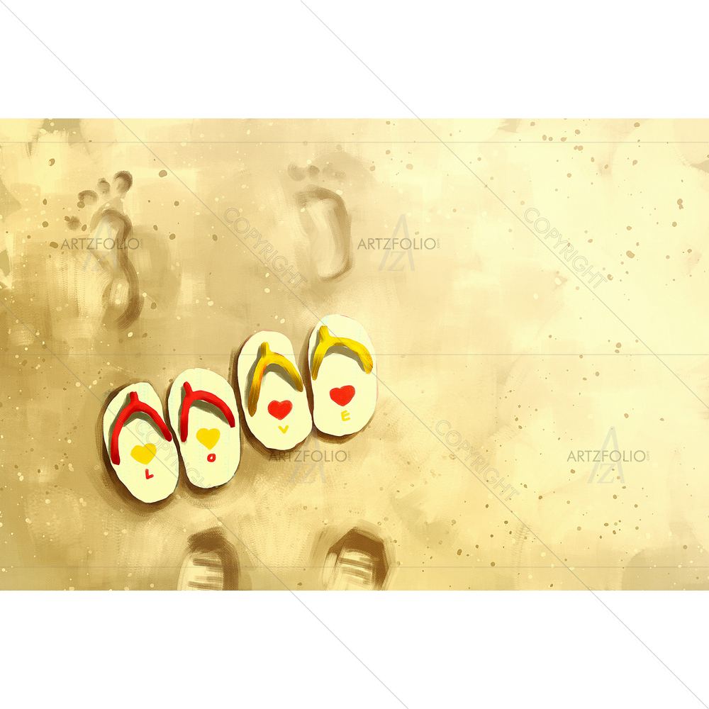 Sandals on Beach D2 — custom-size art design 5013168