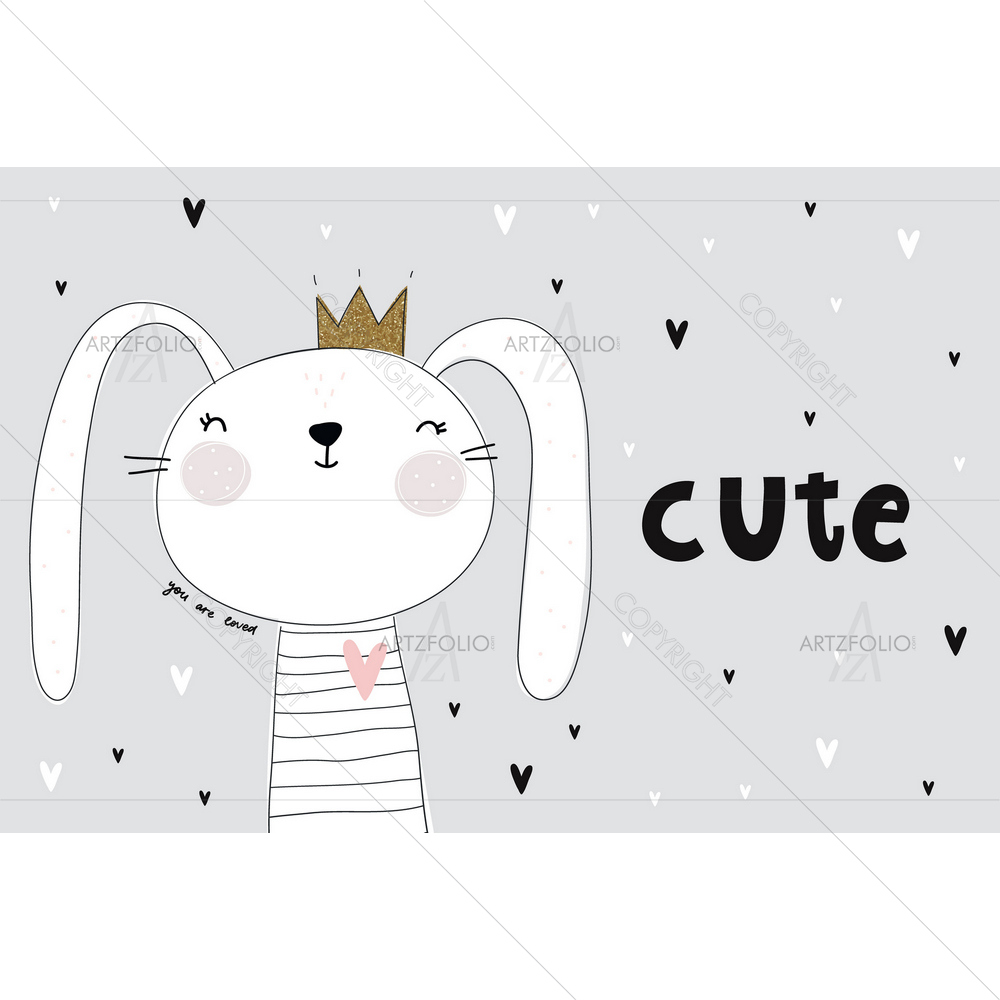 Baby Bunny — Botanical custom art by ArtzFolio