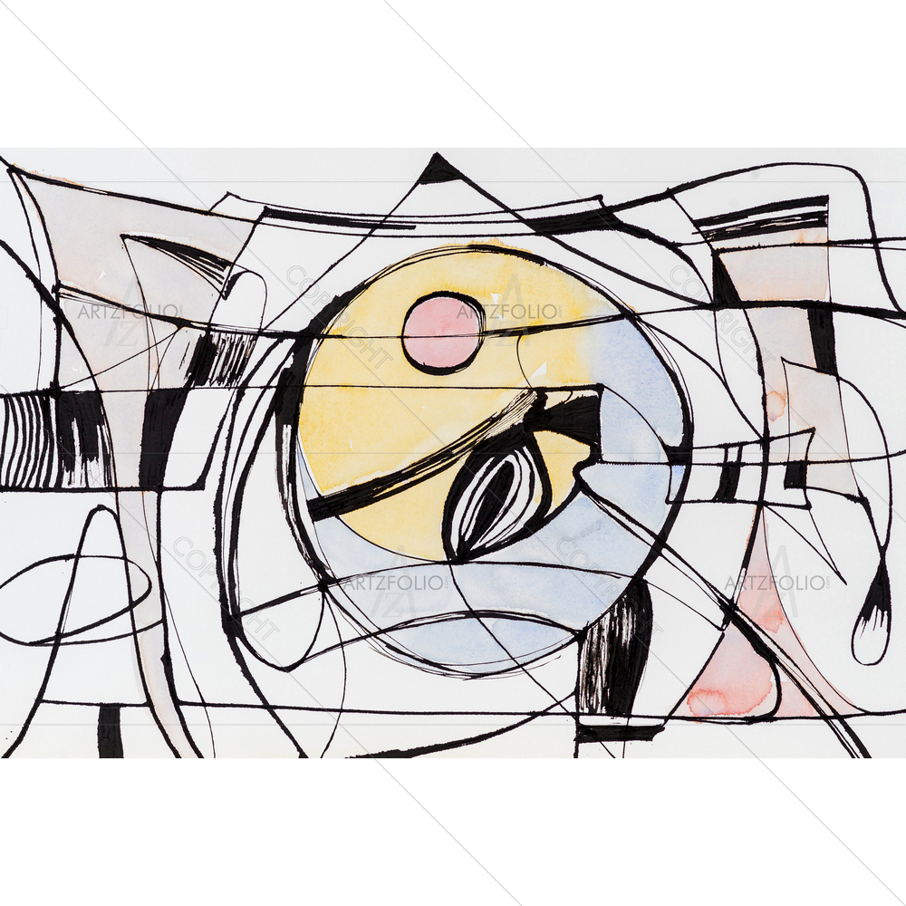 Abstract Calligraphic Drawing D3 — custom-size art design 5013182