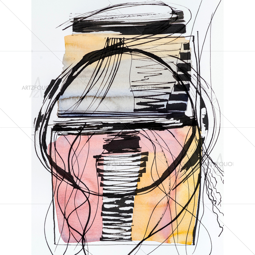Abstract Calligraphic Drawing D4 — custom-size art design 5013183
