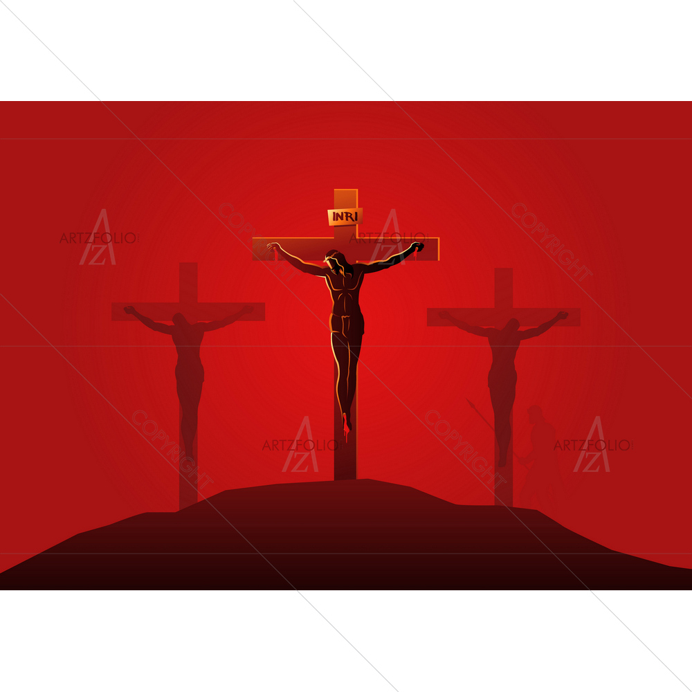 Way of Cross or Stations of Cross, Twelfth Station — custom-size art design 5013190