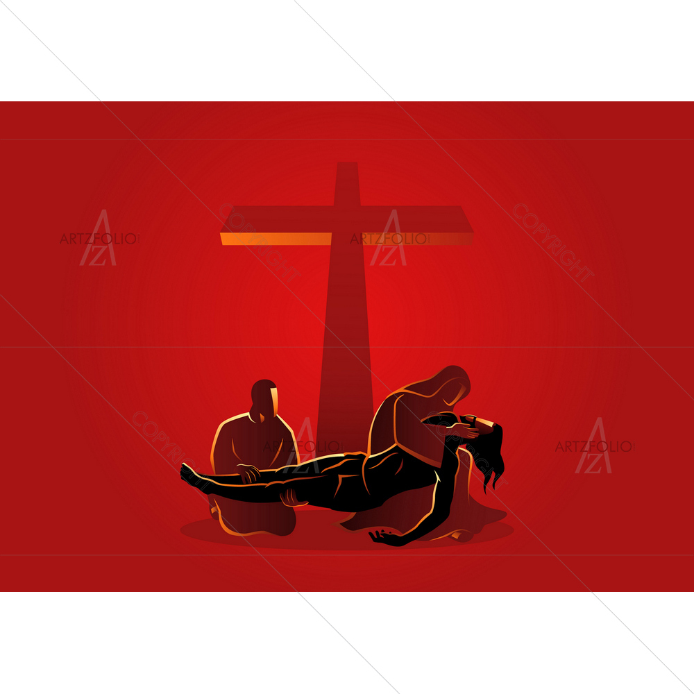Way of Cross or Stations of Cross, 13th Station — custom-size art design 5013191