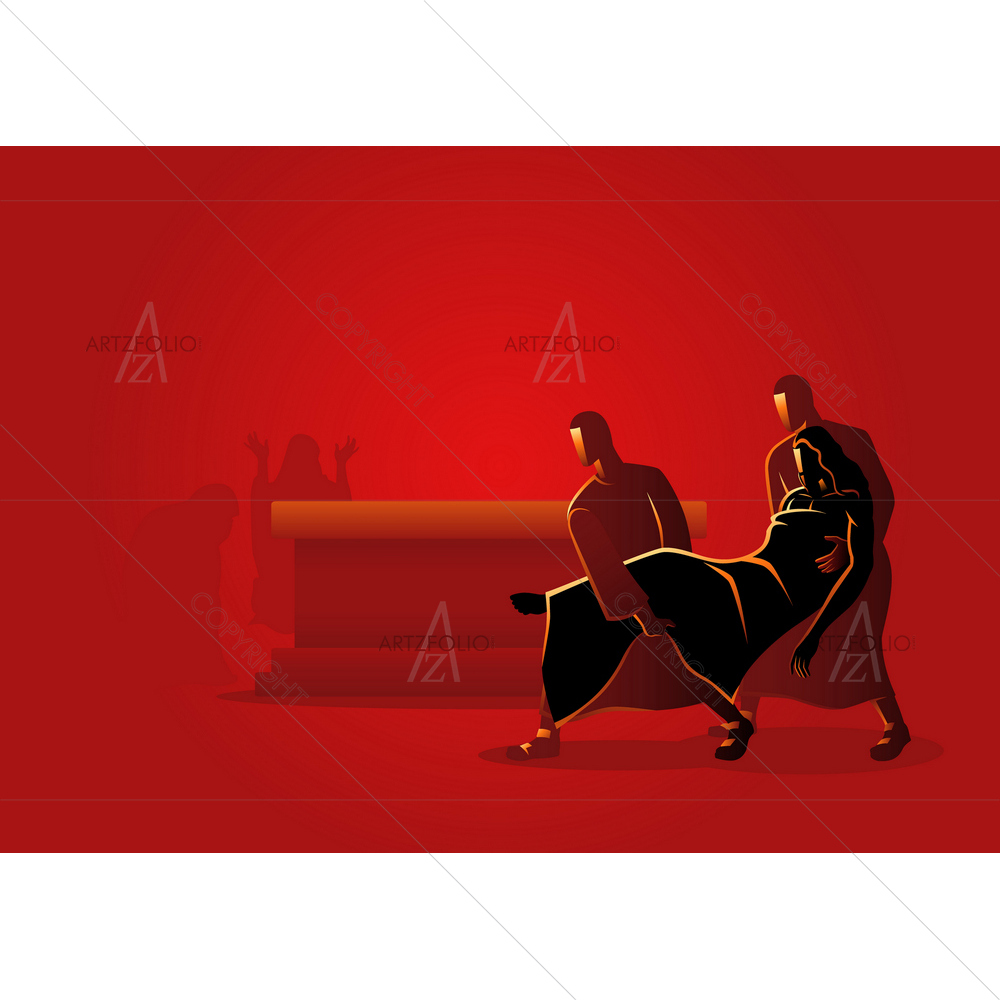 Way of Cross or Stations of Cross, 14th Station — custom-size art design 5013192
