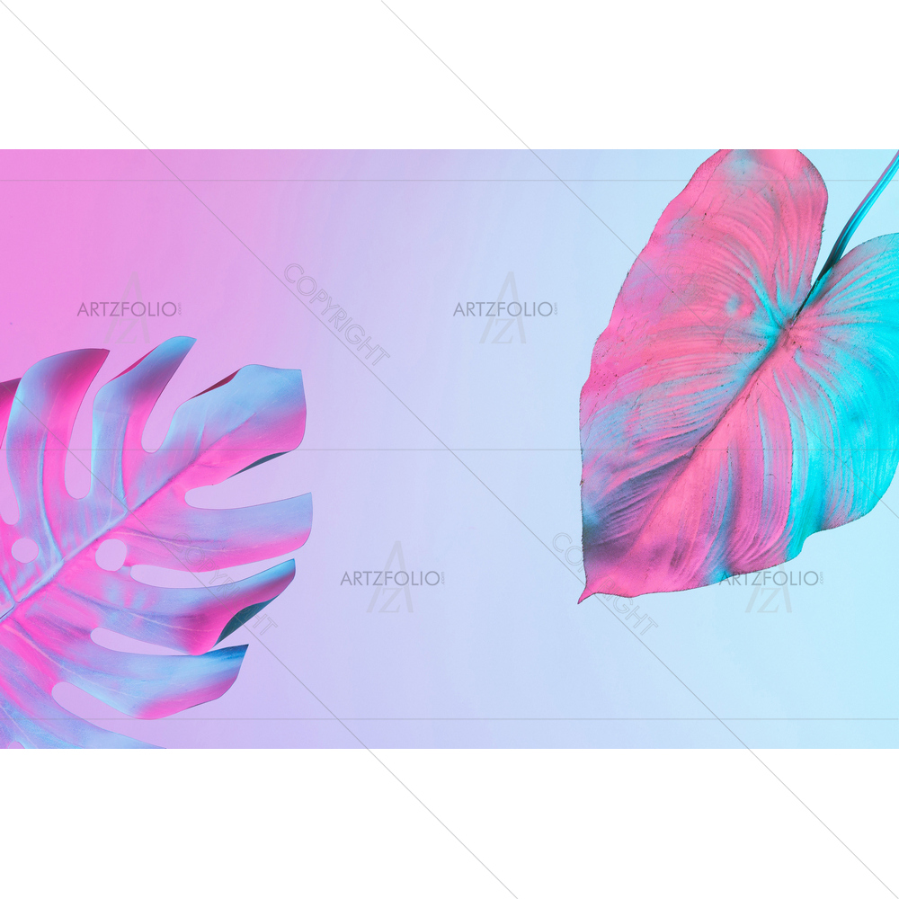 Colorful Tropical and Palm Leaves — custom-size art design 5013199