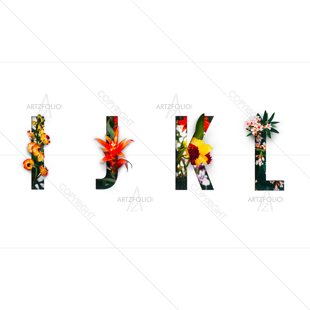 Floral Alphabets I, J, K, L — Botanical custom art by ArtzFolio
