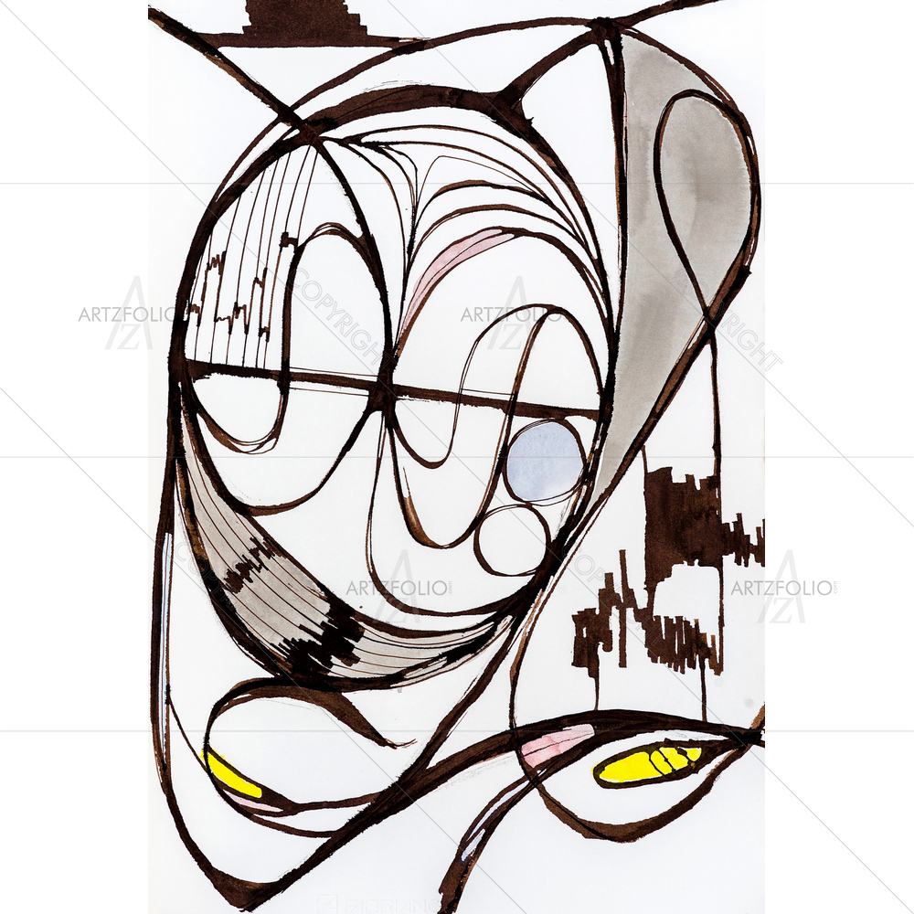 Abstract Calligraphic Drawing D5 — Abstract custom art by ArtzFolio