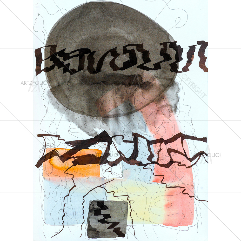 Abstract Calligraphic Drawing D6 — Abstract custom art by ArtzFolio