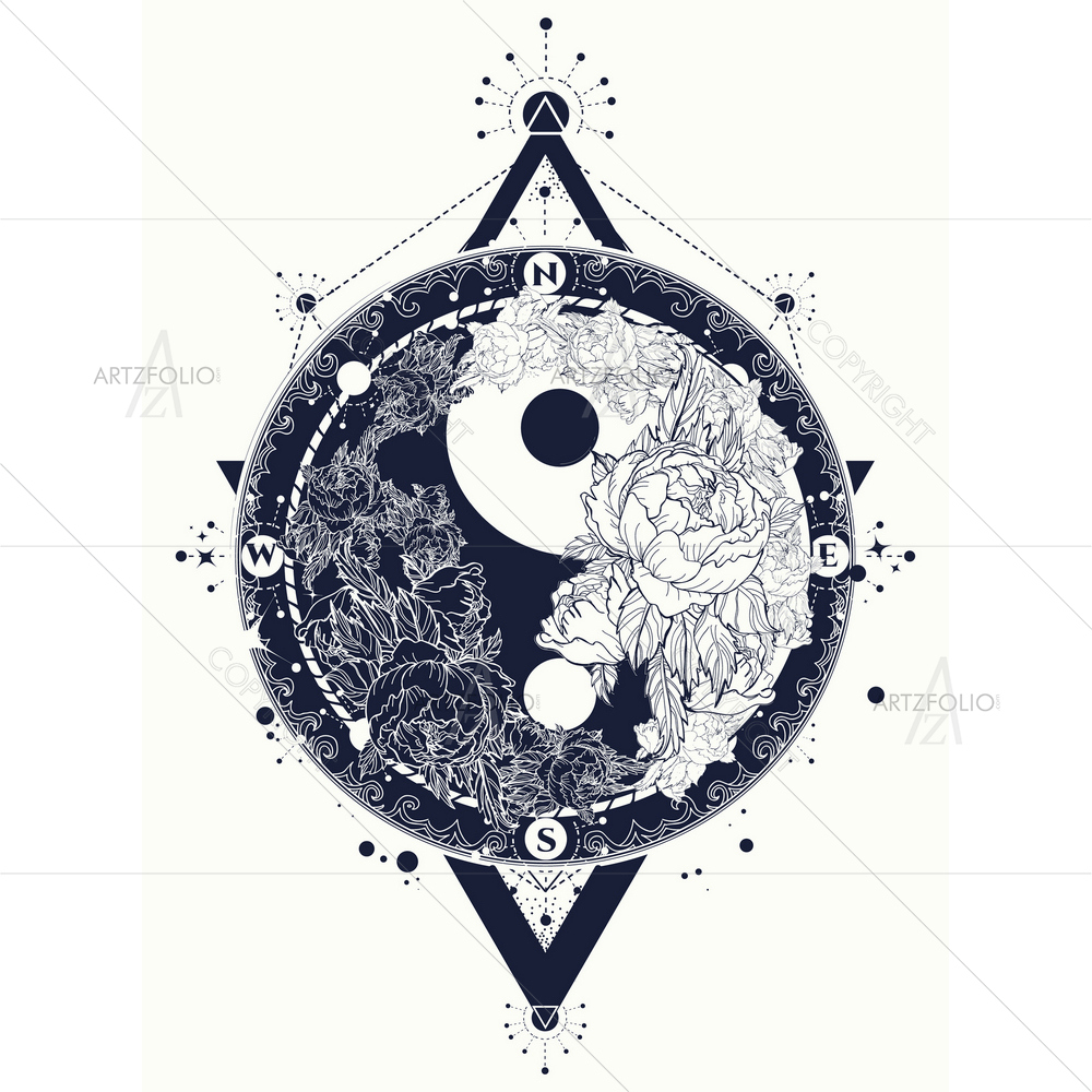Yin and Yang Tao Mandala Symbol D2 — custom-size art design 5013232
