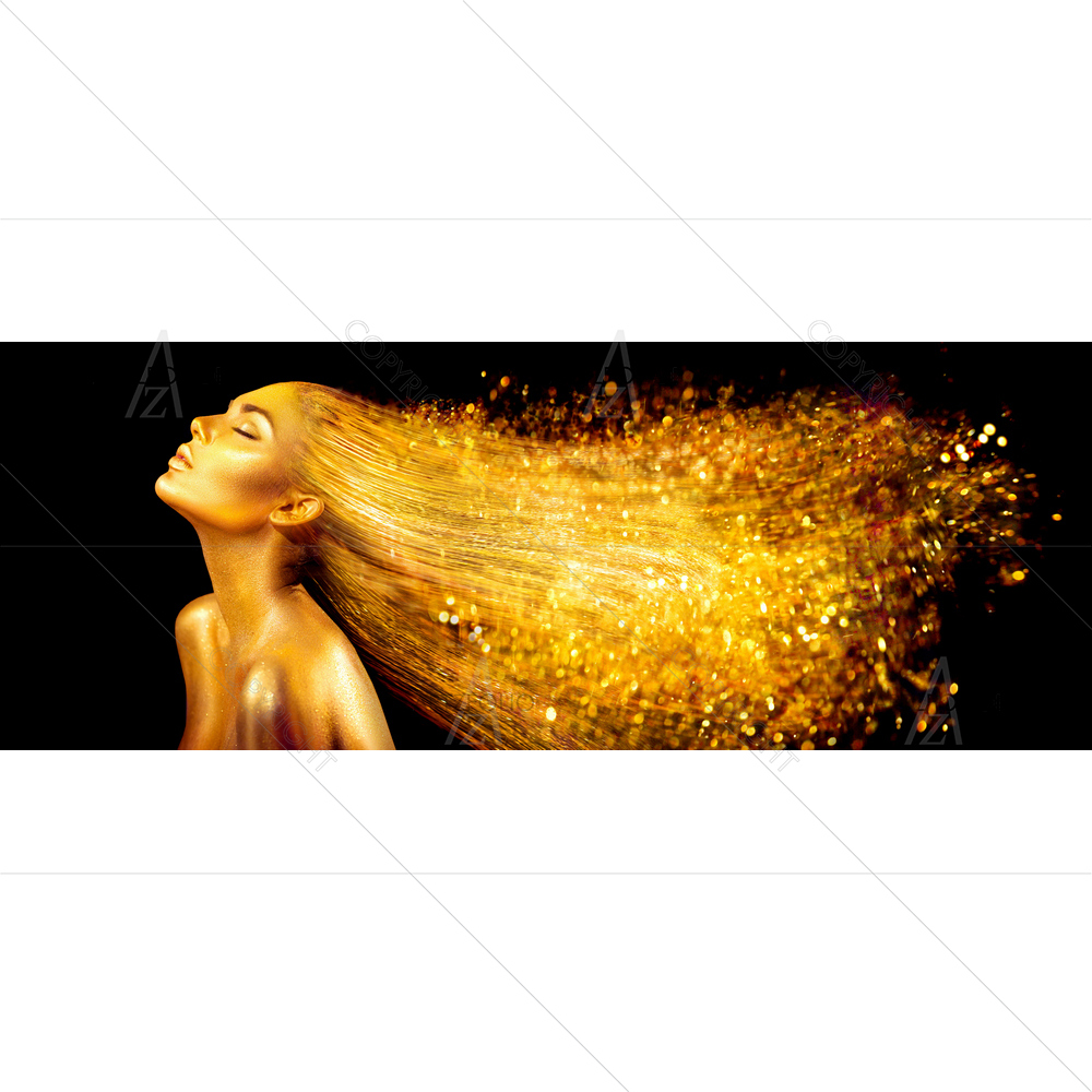 Woman with Golden Sparkles D1 — custom-size art design 5013235
