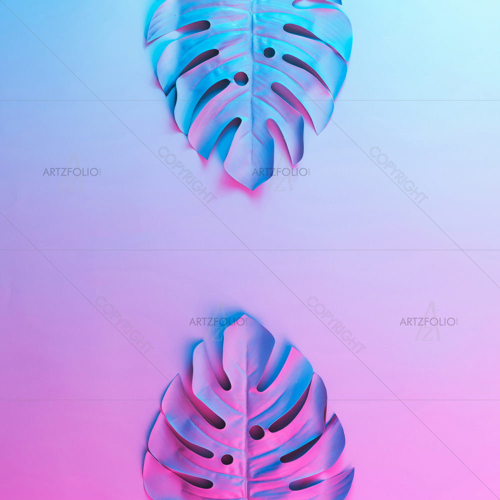 Bold Colors Tropical and Palm Leaves — custom-size art design 5013239