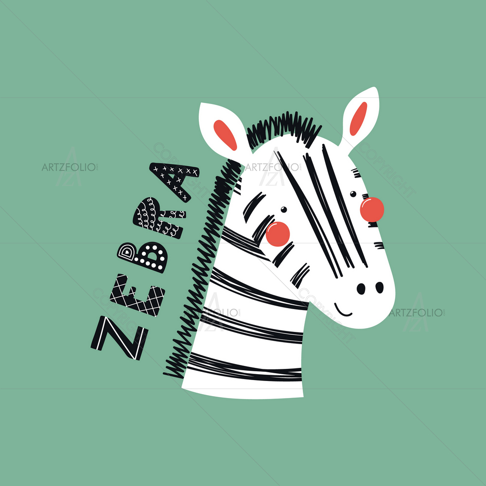 Zebra Face — African custom art by ArtzFolio