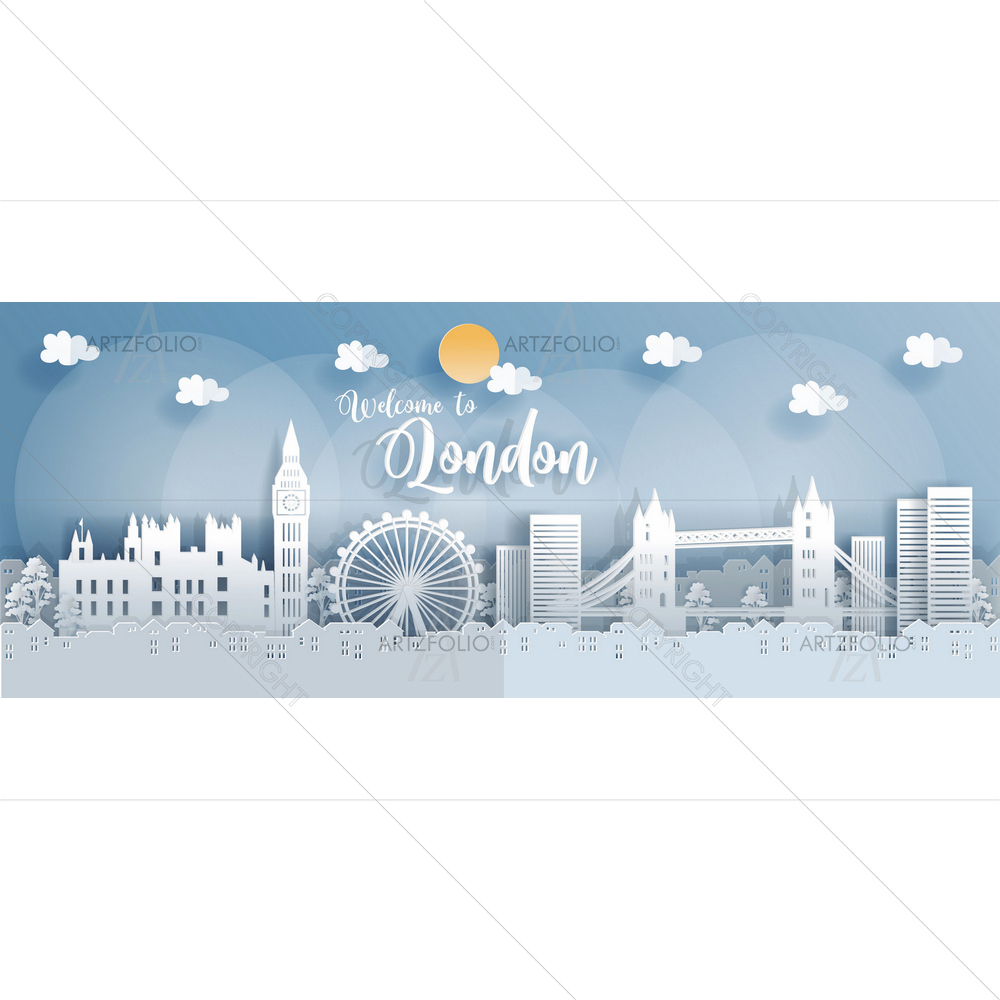 London, England Famous Landmarks — custom-size art design 5013248