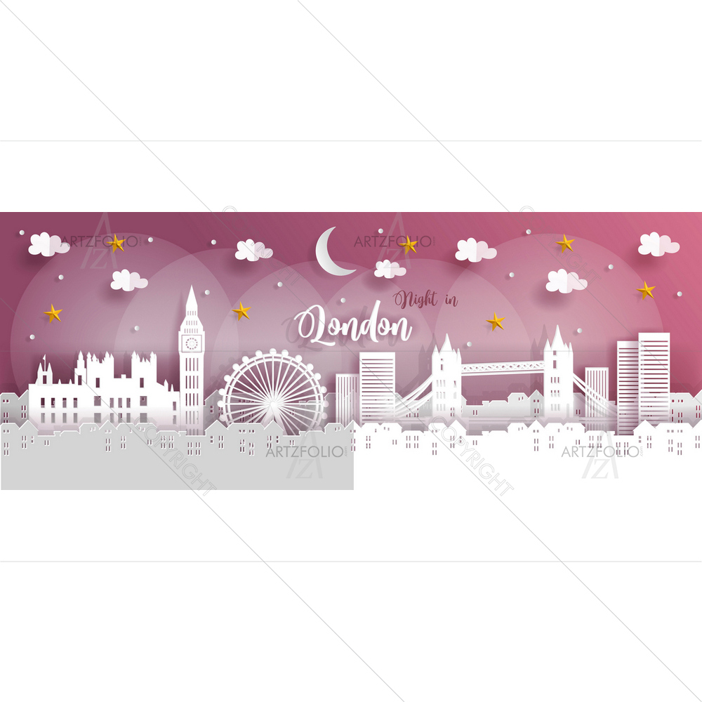 London night and landmark — custom-size art design 5013250