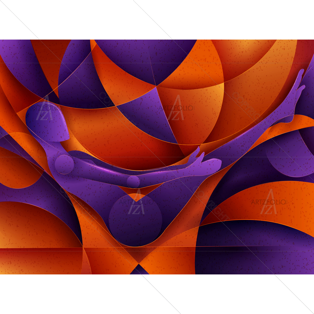 Abstract Cubism Yoga D1 — Cubism custom art by ArtzFolio