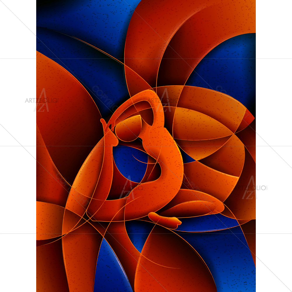 Abstract Cubism Yoga D2 — Cubism custom art by ArtzFolio