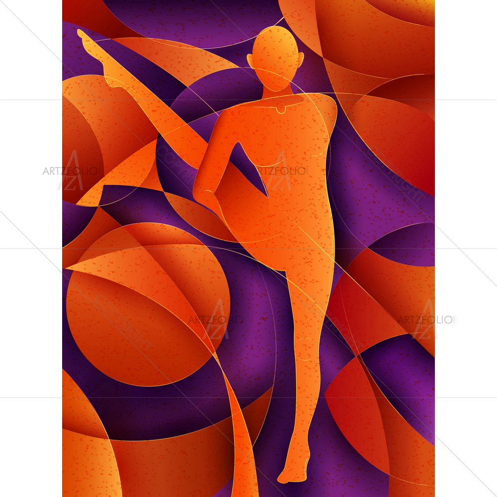 Abstract Cubism Yoga D3 — Cubism custom art by ArtzFolio