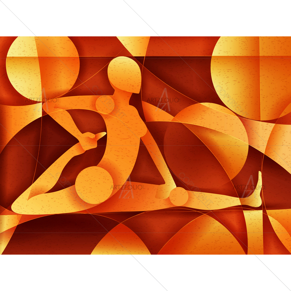 Abstract Cubism Yoga D4 — Cubism custom art by ArtzFolio