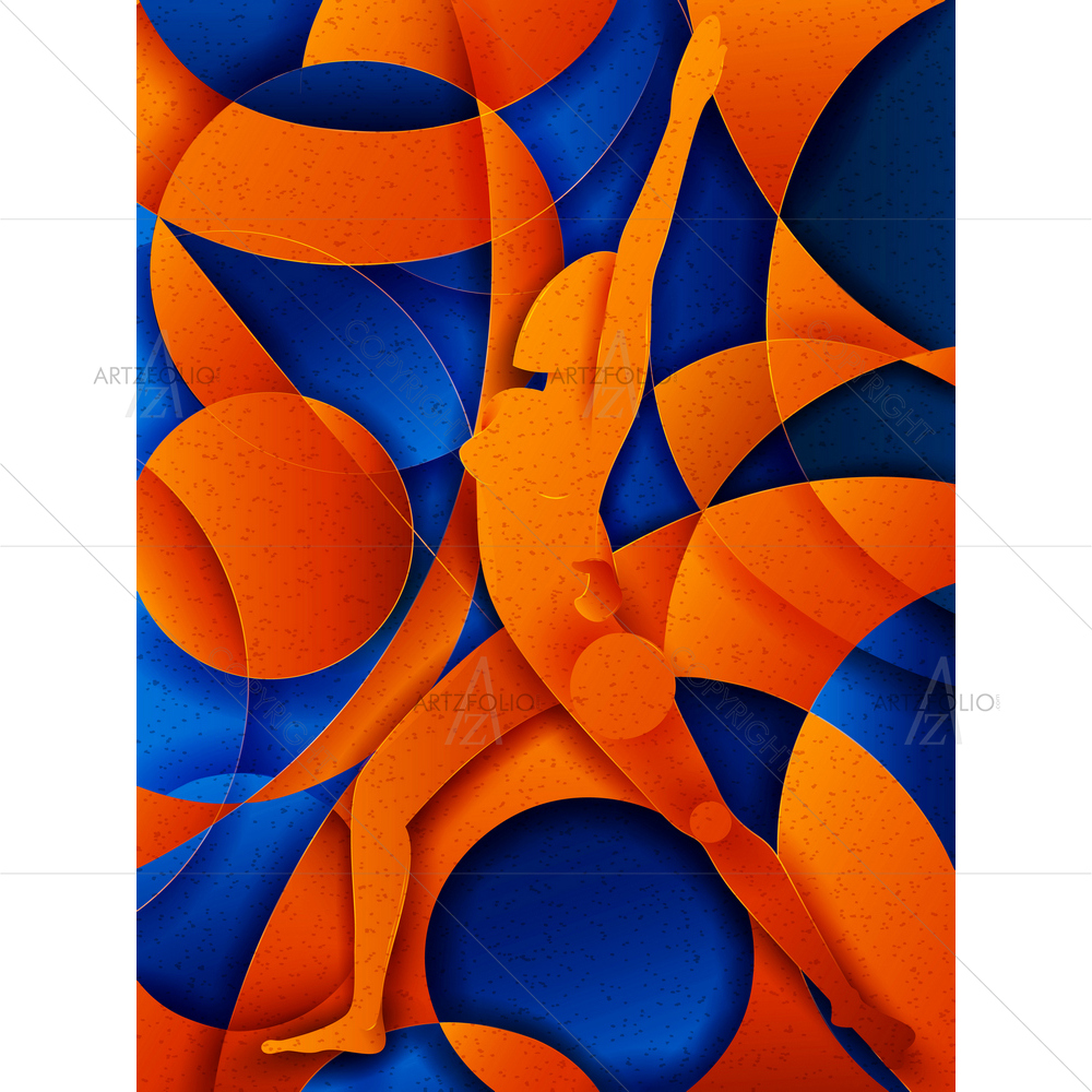 Abstract Cubism Yoga D7 — Cubism custom art by ArtzFolio