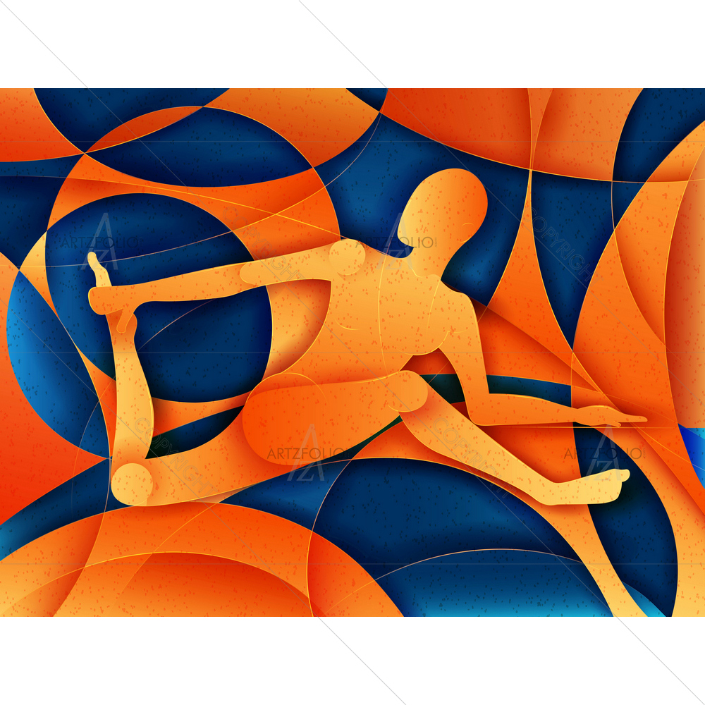 Abstract Cubism Yoga D8 — custom-size art design 5013266