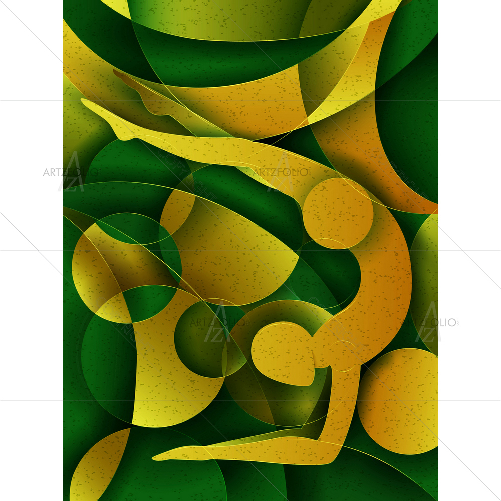 Abstract Cubism Yoga D9 — Cubism custom art by ArtzFolio
