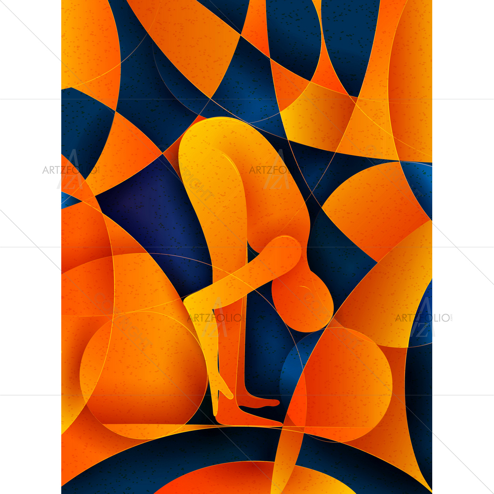 Abstract Cubism Yoga D13 — custom-size art design 5013271