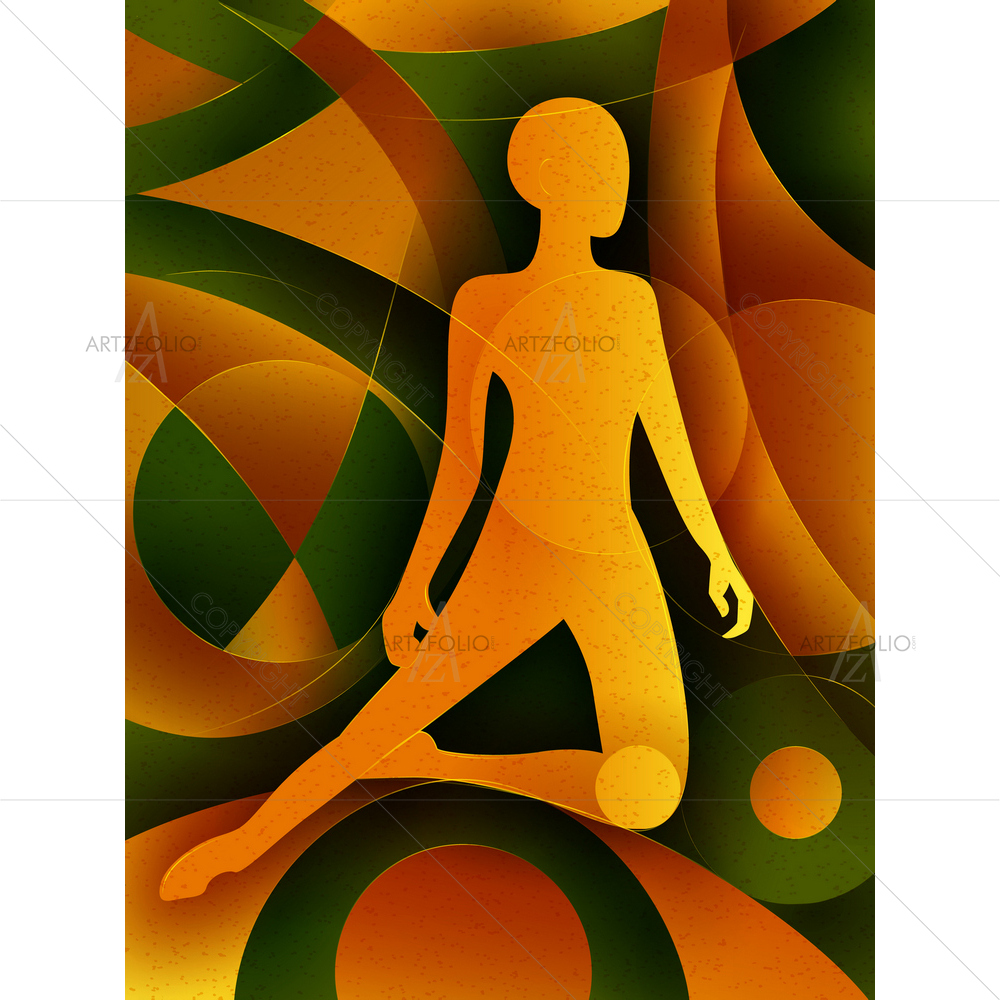 Abstract Cubism Yoga D14 — custom-size art design 5013272