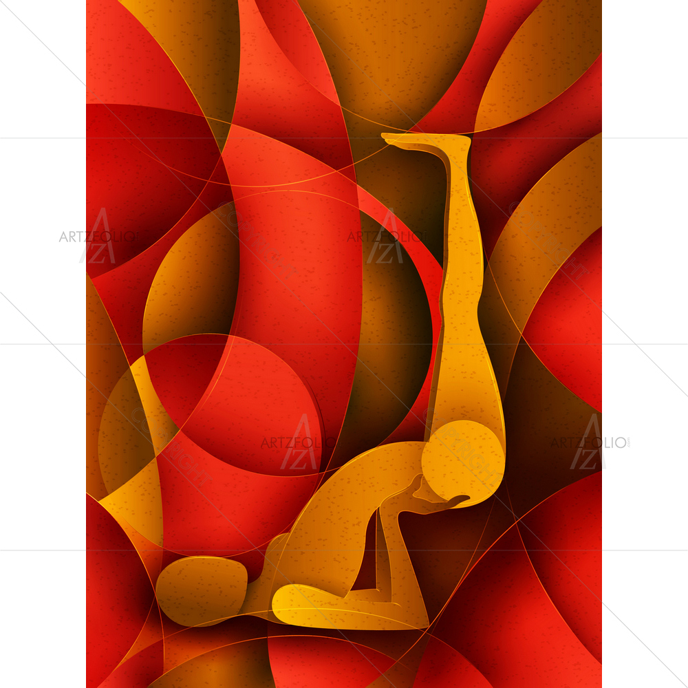 Abstract Cubism Yoga D15 — Cubism custom art by ArtzFolio