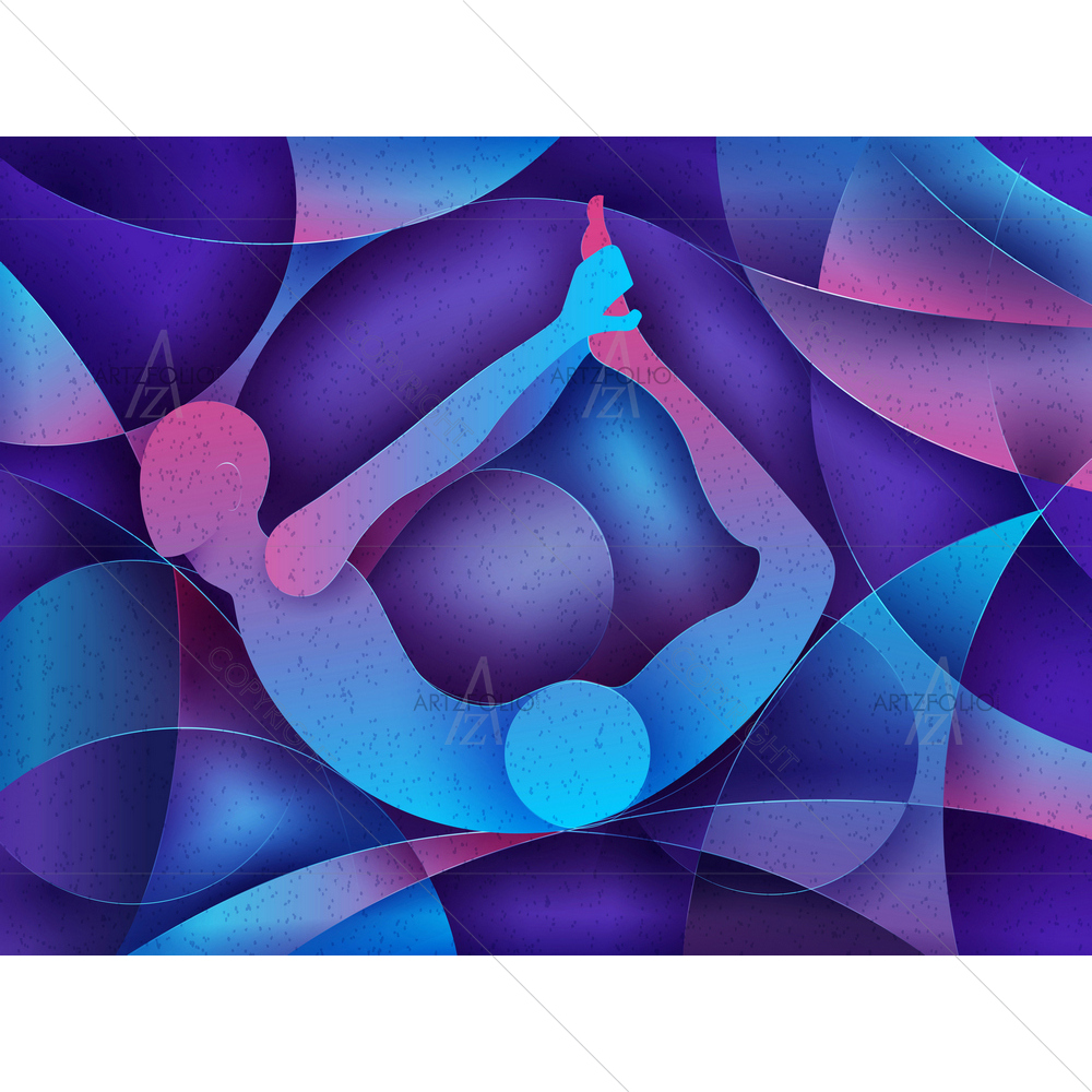 Abstract Cubism Yoga D16 — custom-size art design 5013274