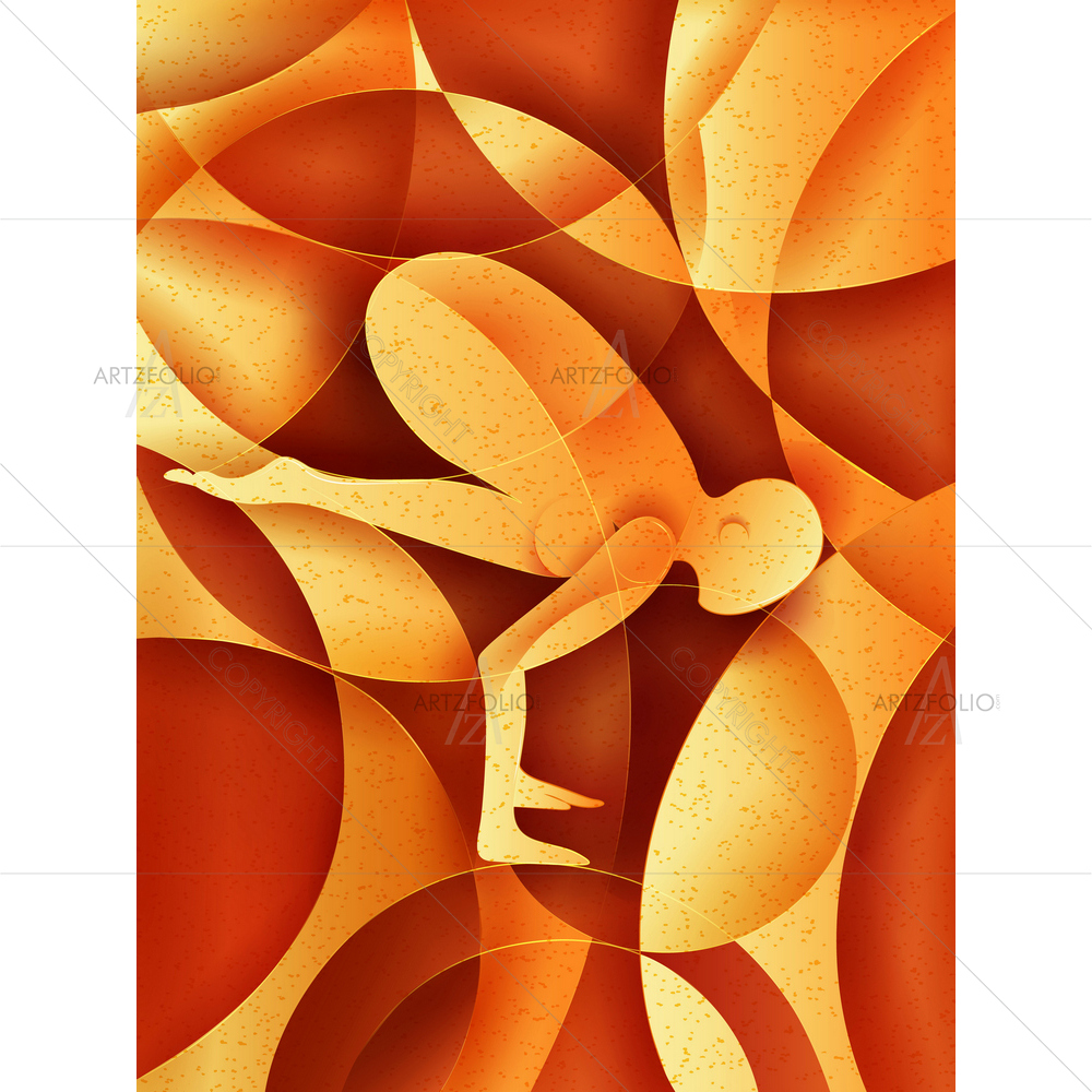 Abstract Cubism Yoga D17 — Cubism custom art by ArtzFolio