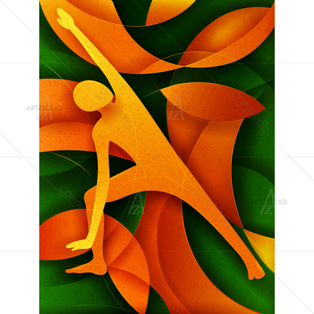 Abstract Cubism Yoga D18 — Cubism custom art by ArtzFolio