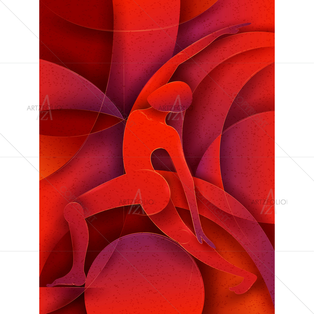 Abstract Cubism Yoga D19 — custom-size art design 5013277