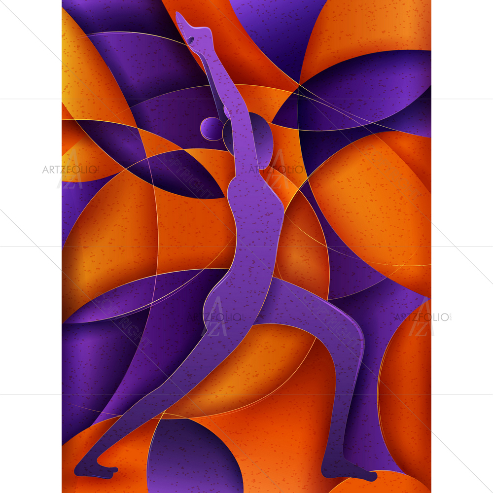 Abstract Cubism Yoga D20 — Cubism custom art by ArtzFolio