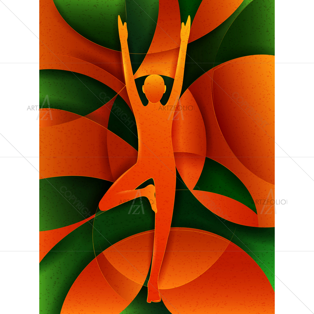 Abstract Cubism Yoga D21 — Cubism custom art by ArtzFolio