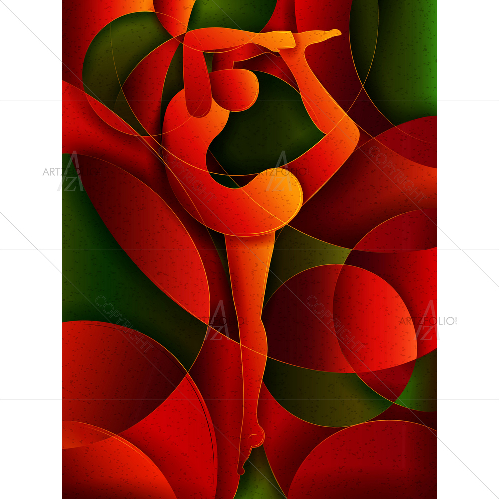 Abstract Cubism Yoga D22 — custom-size art design 5013280