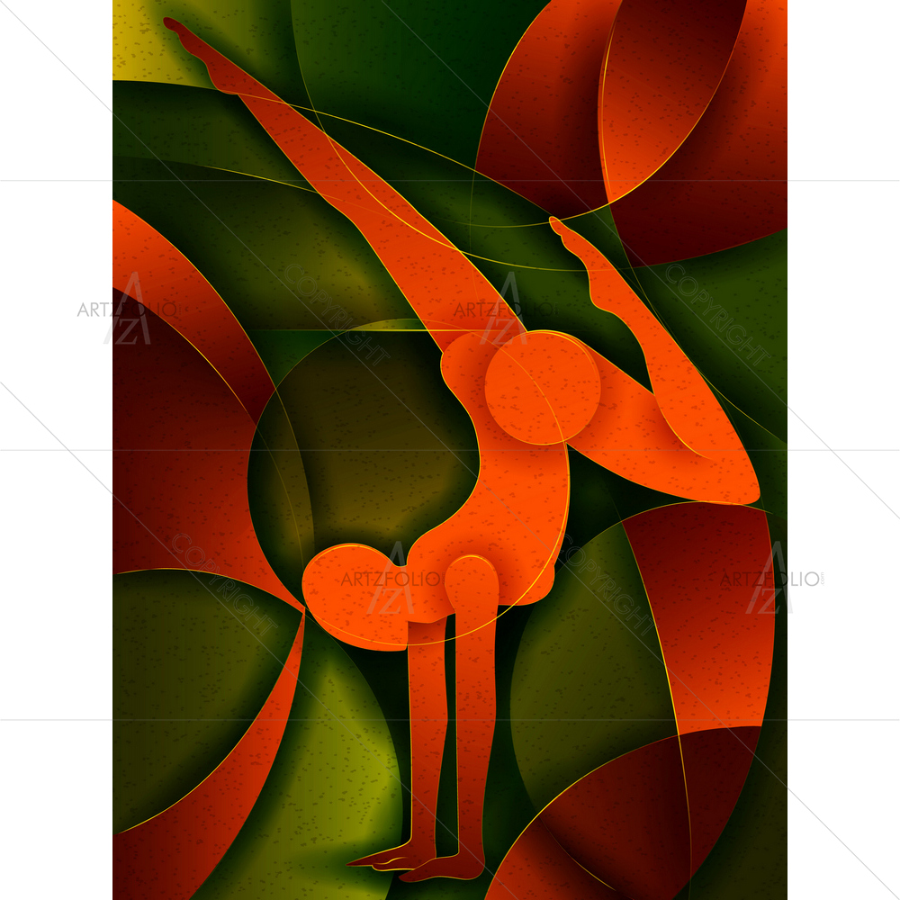 Abstract Cubism Yoga D23 — custom-size art design 5013281