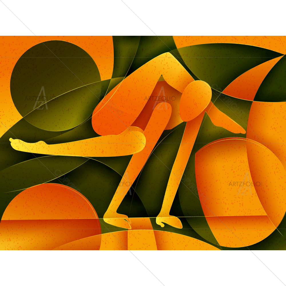 Abstract Cubism Yoga D24 — Cubism custom art by ArtzFolio